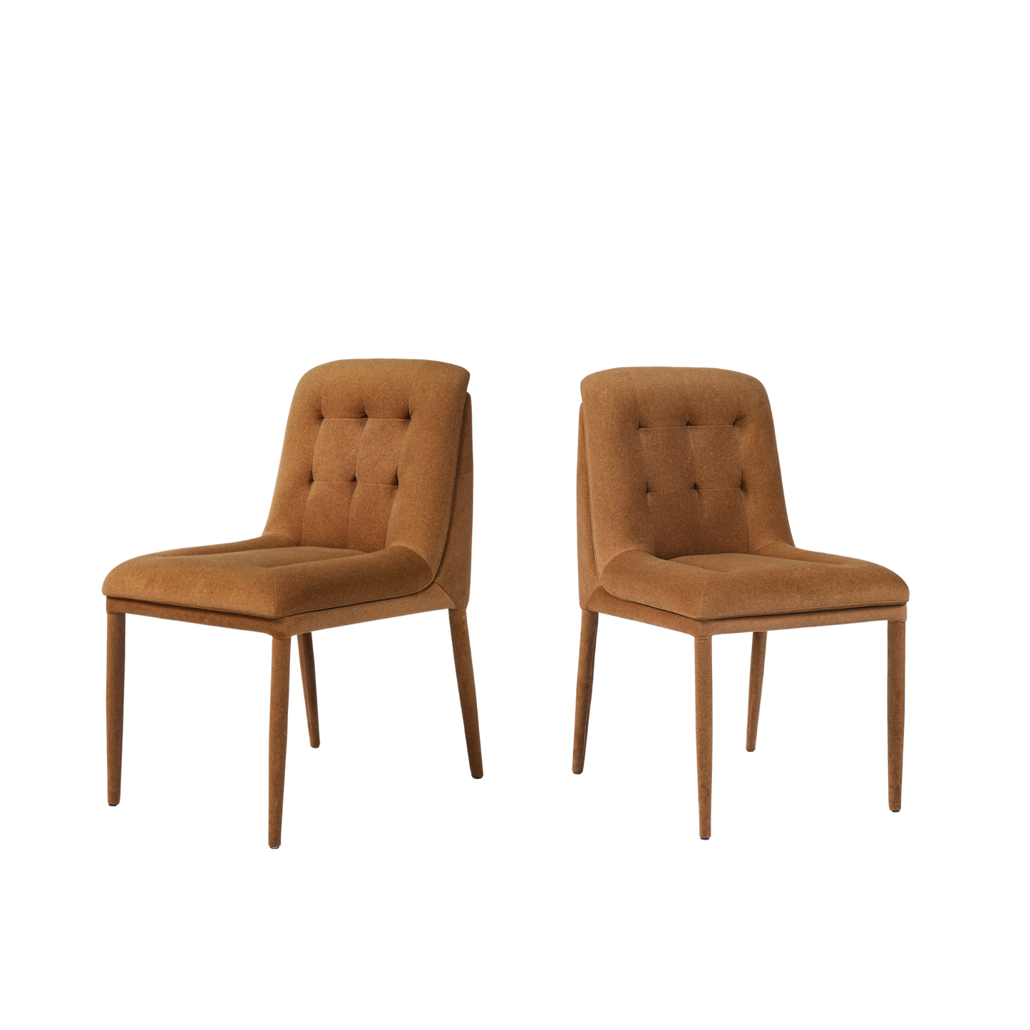 2Pack Coffee Double Layer Mohair Upholstered Dining Chairs