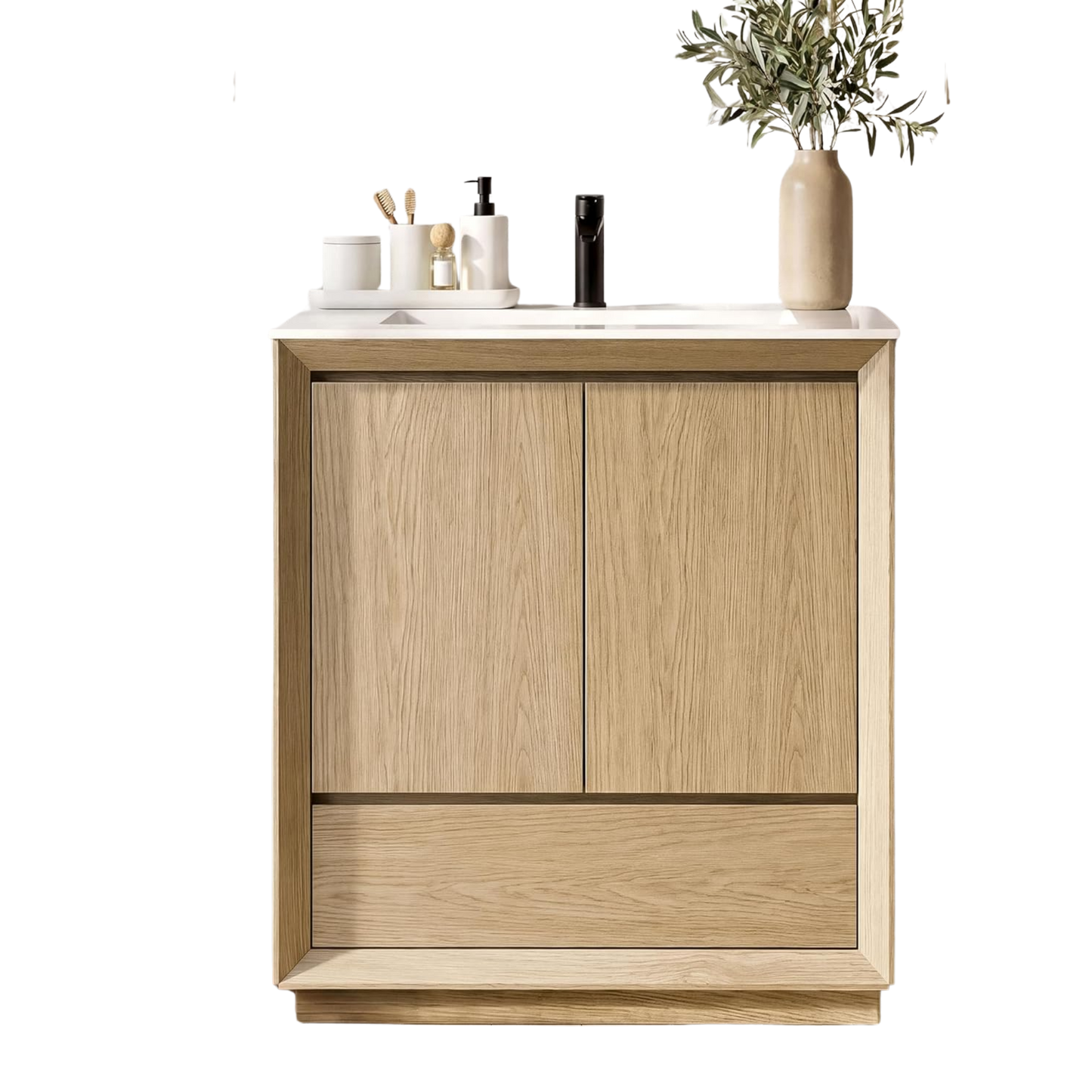30" Bathroom Vanity with Sink, Wood Bathroom Cabinet with Drawer