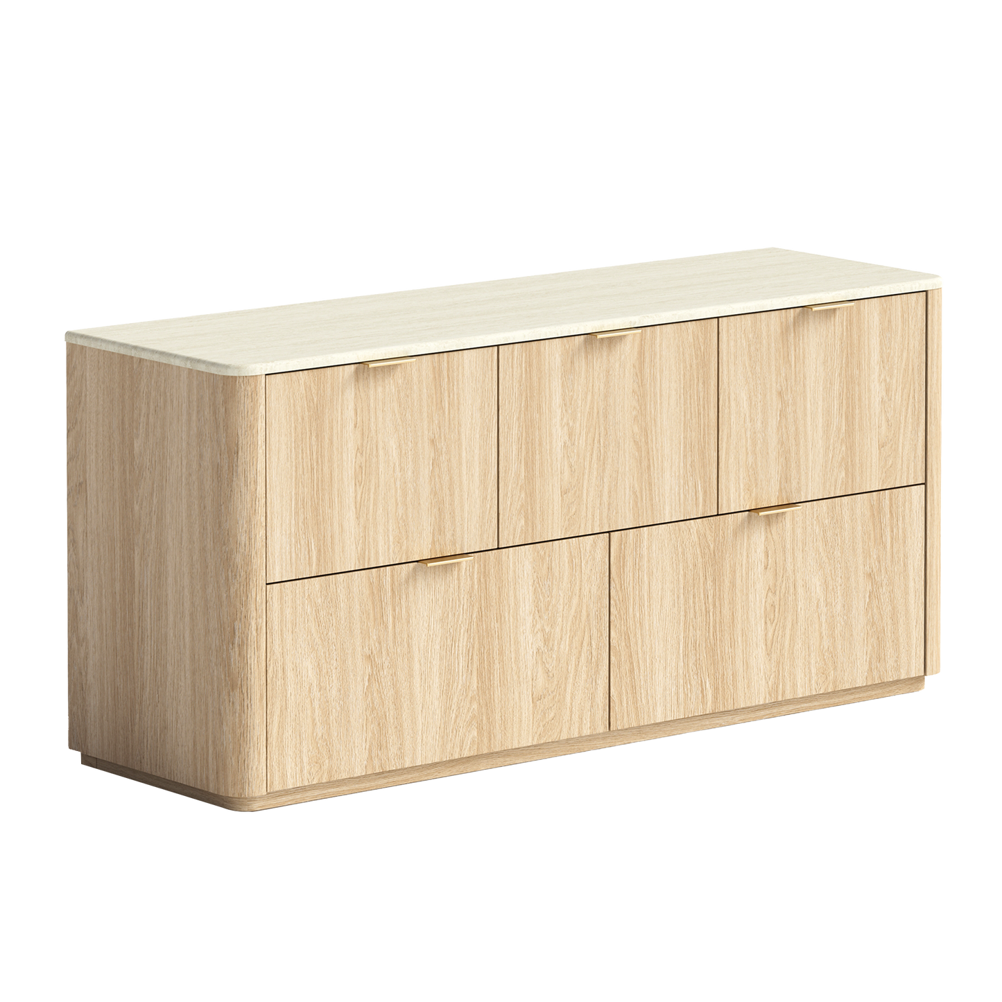 Travertine 51" 5-Drawer Dresser, Beige