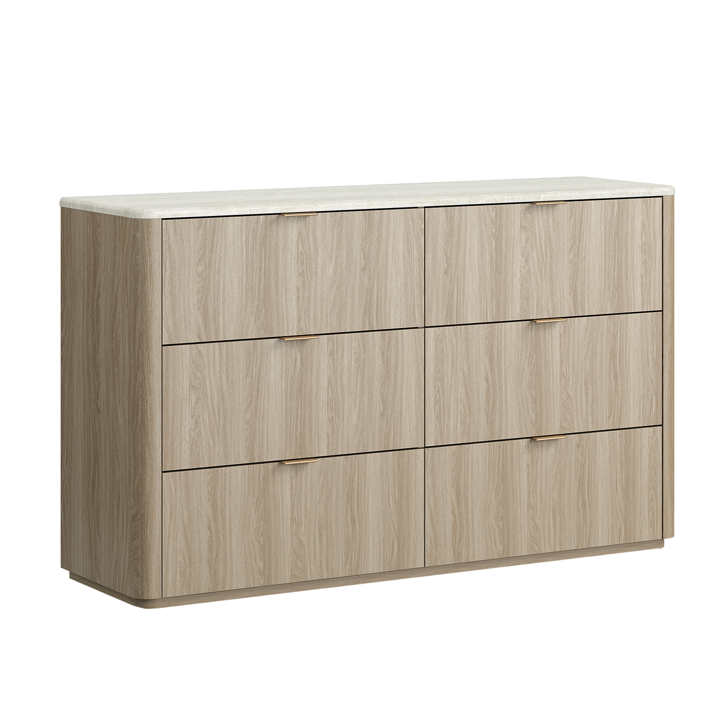 Travertine 54" 6-Drawer Chest of Drawers, Gray