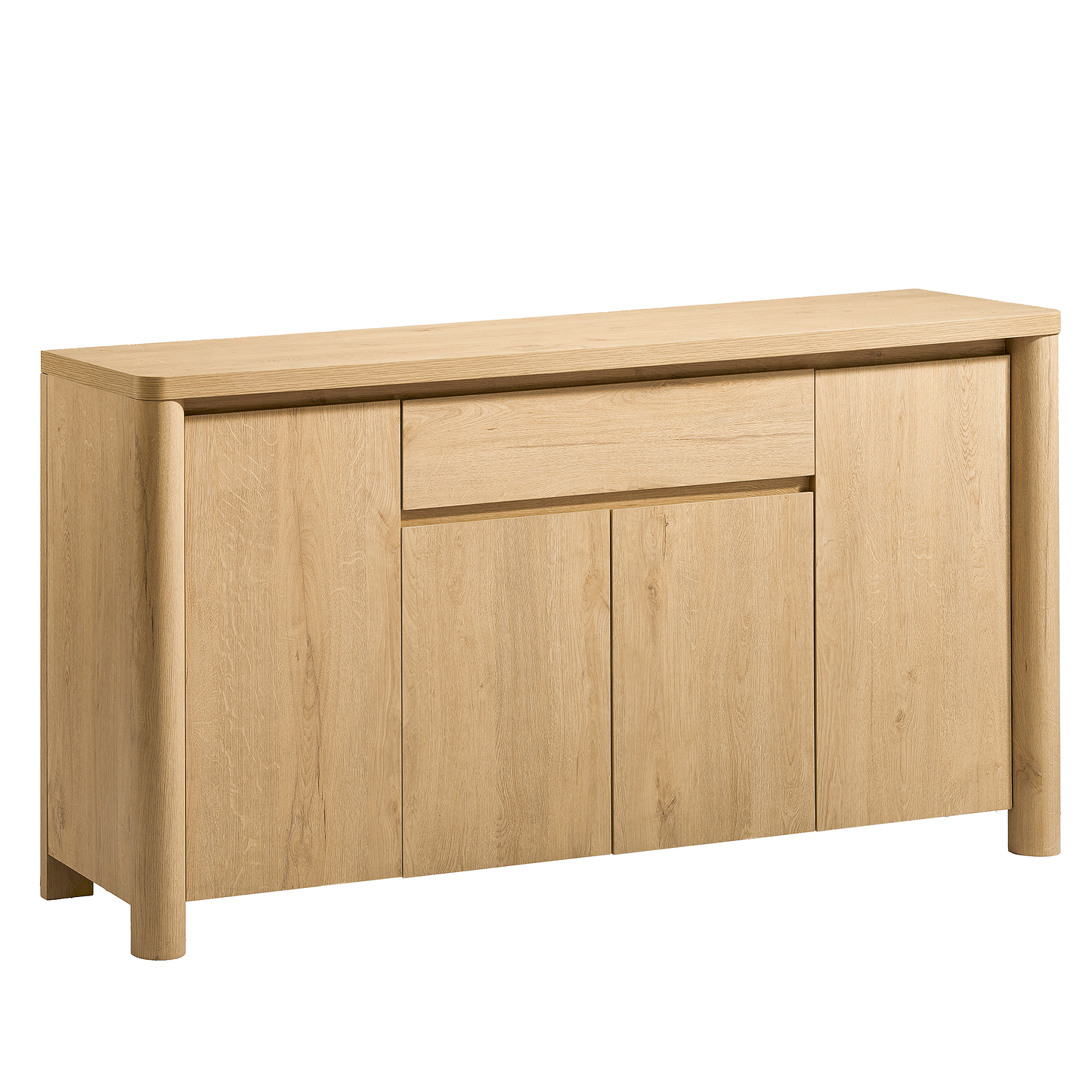 63" Modern Accent Cabinet with Thick Top and Rounded Corners & Legs