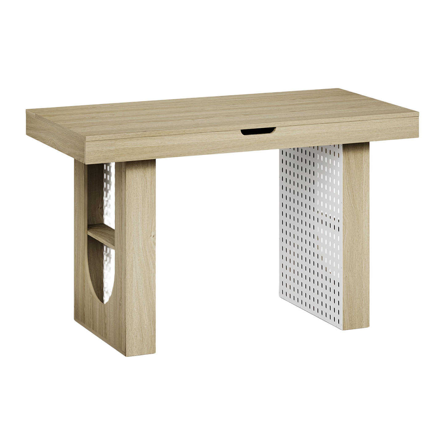Light wood-toned folding table shown on a plain background