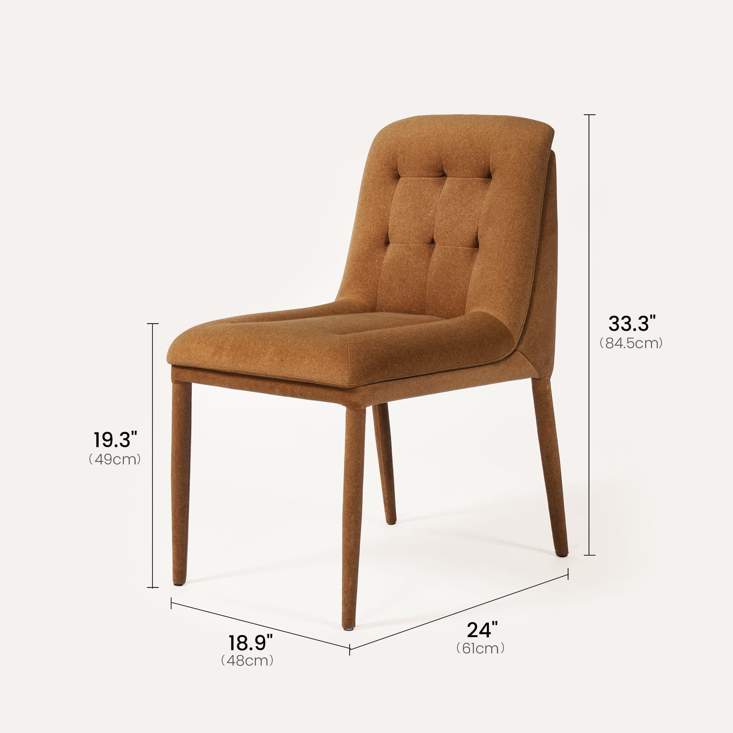 Double Layer Mohair Dining Chairs Set of 2, Coffee
