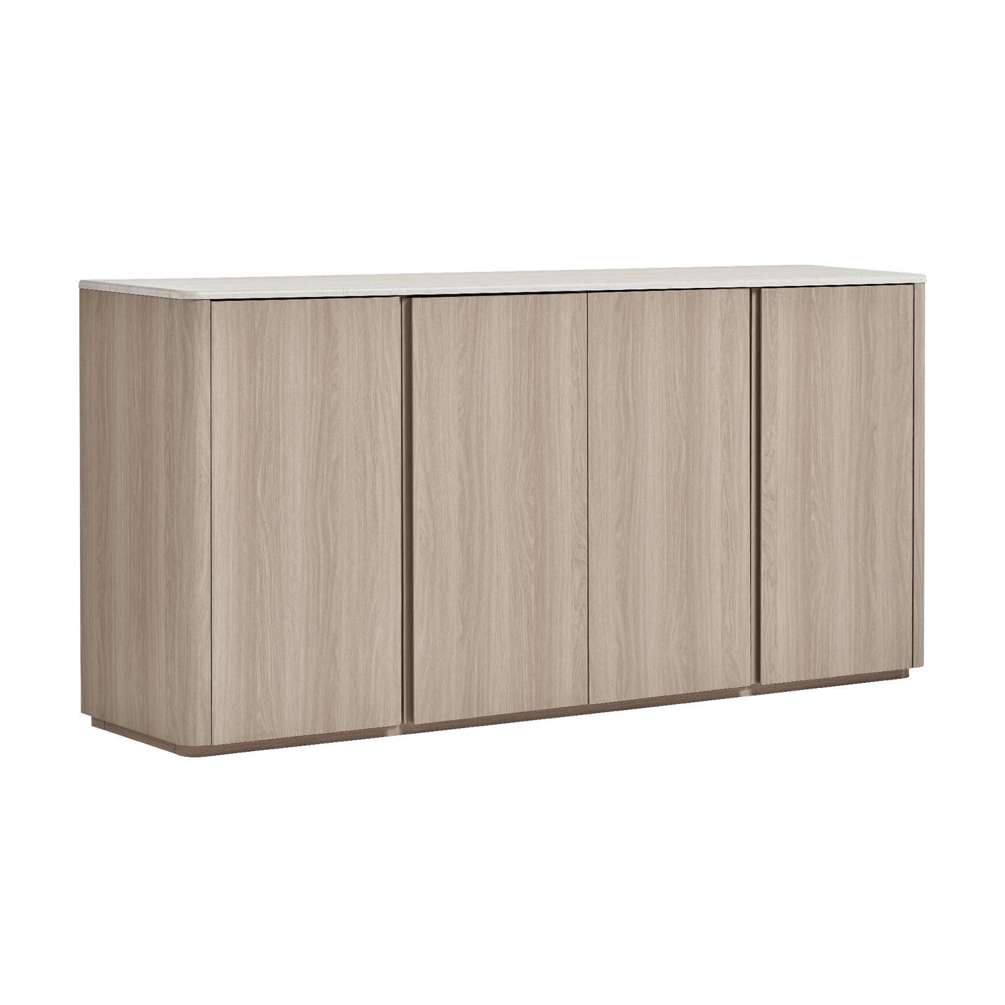 Travertine Grey 4-Door Handleless Soft-Close Sideboard