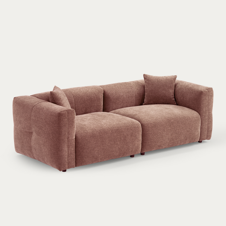 Pink Velvet 2-Seater Sofa | Modern Italian Modular Loveseat