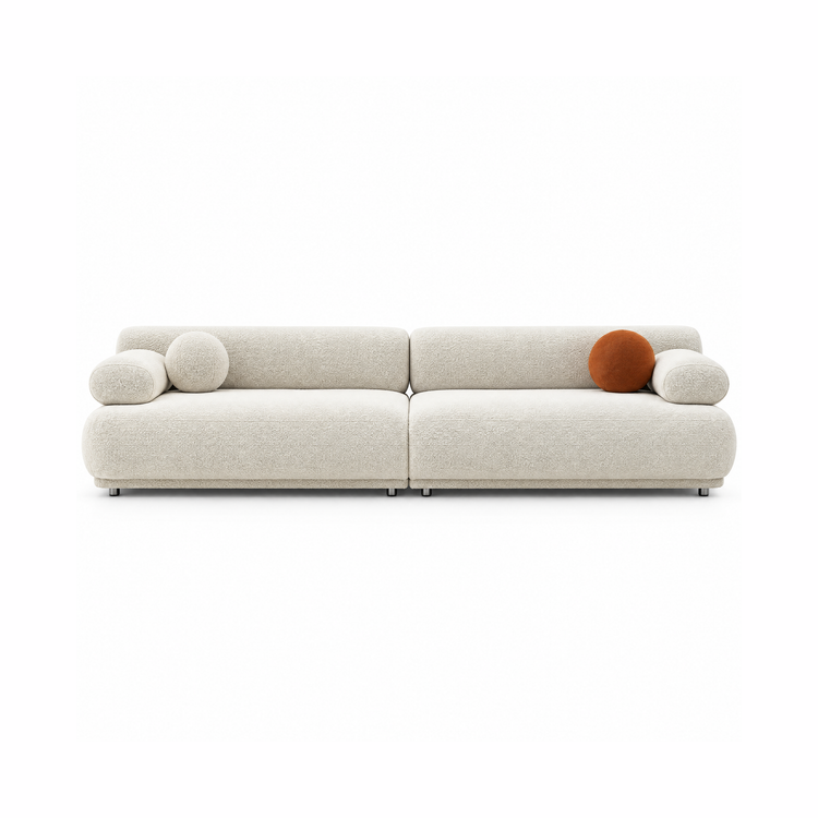 Sofá de 3 plazas de terciopelo beige | Sofá modular italiano moderno