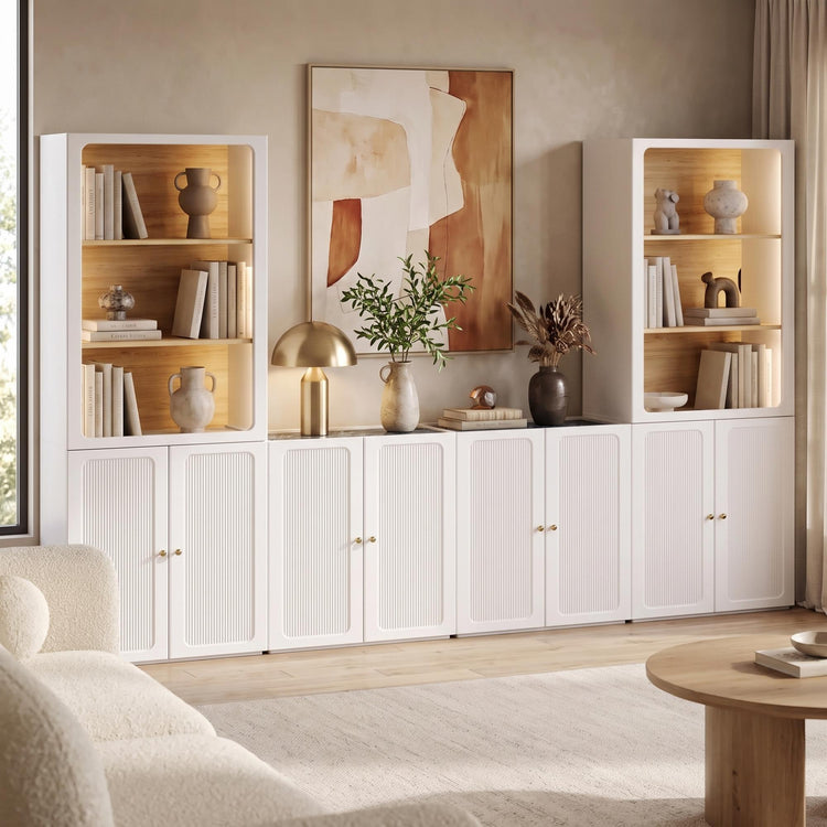 Storage Cabinet System, 126" Modular with Display Towers & Storage Cabinets, FlexMod Collection