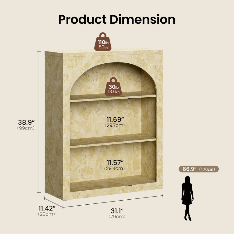 [Pre-sale] Harmo Block 3-Tier Modular Bookshelf, Burl Wood