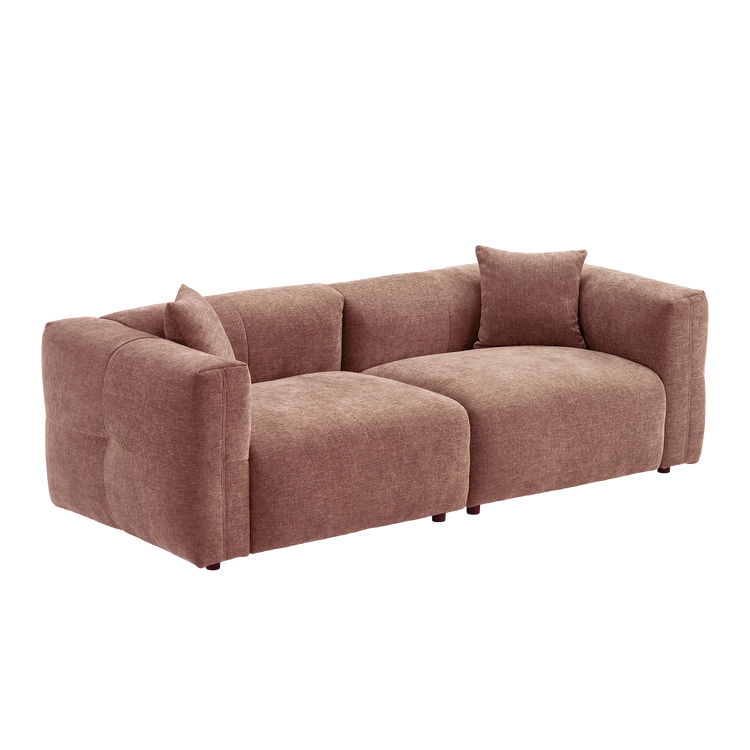 Pink Velvet 2-Seater Sofa | Modern Italian Modular Loveseat