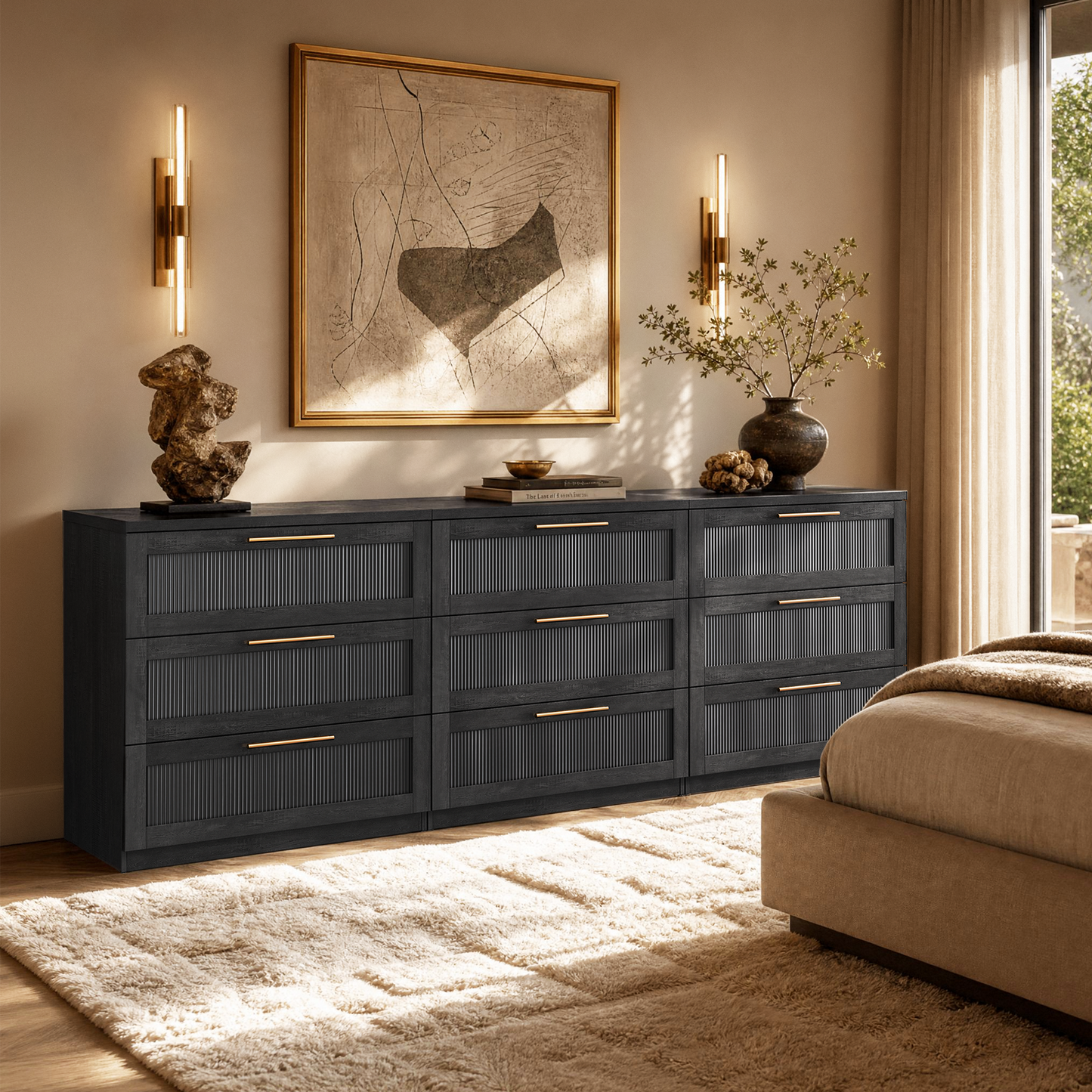 Harmo Block Triple Wave-Panel Dresser (set of 3)