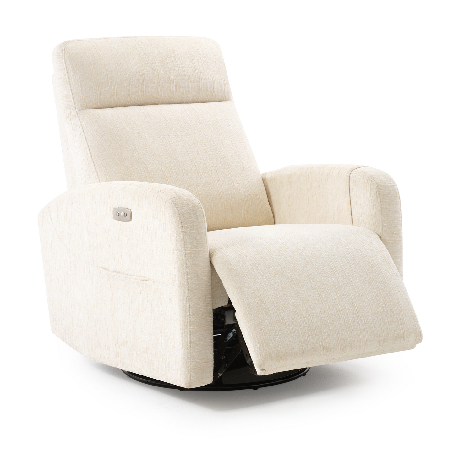 Nursery Power Swivel Glider Recliner with Adjustable Headrest & USB-C、Beige