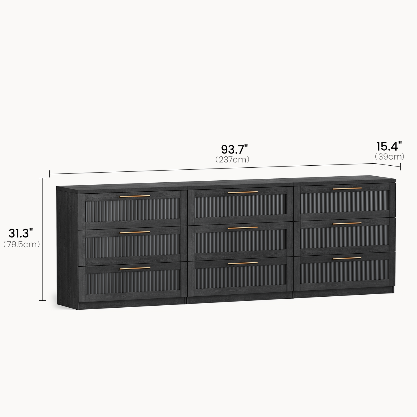 Harmo Block Triple Wave-Panel Dresser (set of 3)