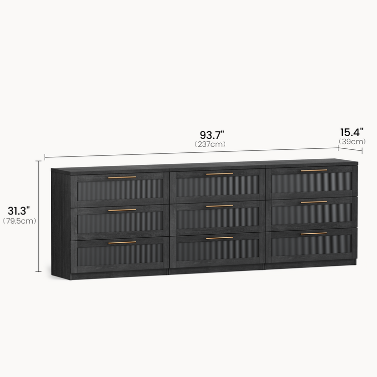 Harmo Block Triple Wave-Panel Dresser (set of 3)