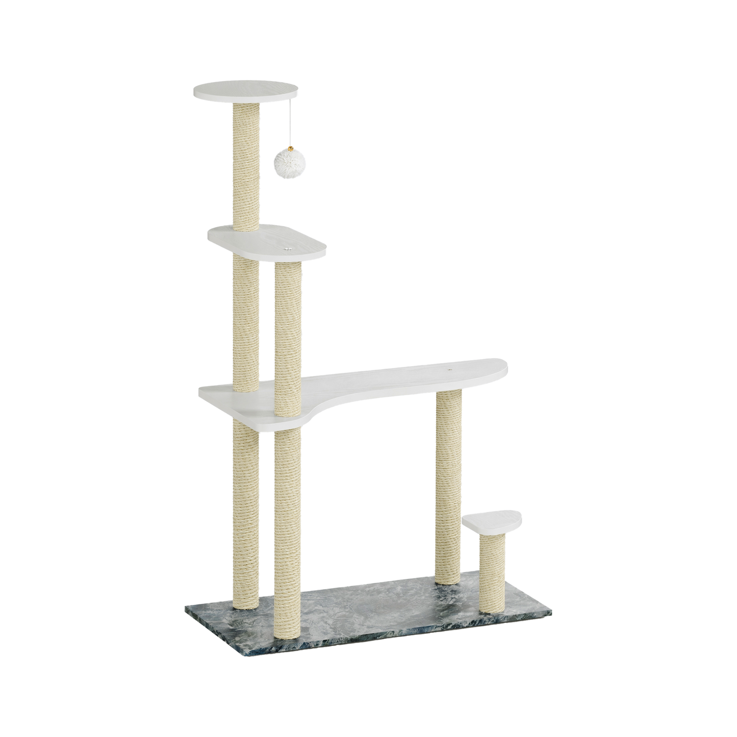FlexMod 47.6" Multi-Level Cat Tree with Sisal Scratching Posts & Faux Marble Base