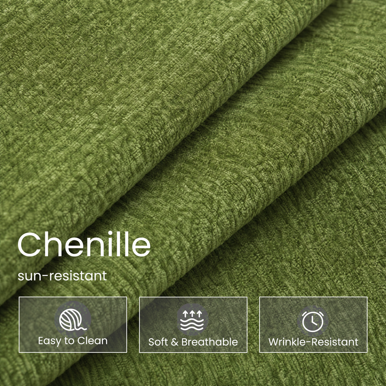 112.2" Cloud Sofa, Modern Italian Chenille Couch with Pillow Arms, Deep Seats & Down-Blend Cushions, Olive Green