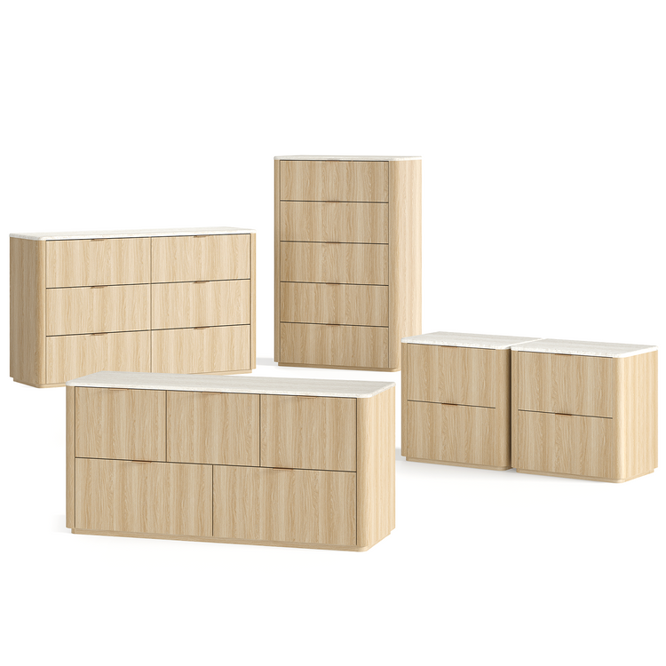 [Pre-Sale] Travertine 23.6" Fluted 2-Drawer Single Nightstand