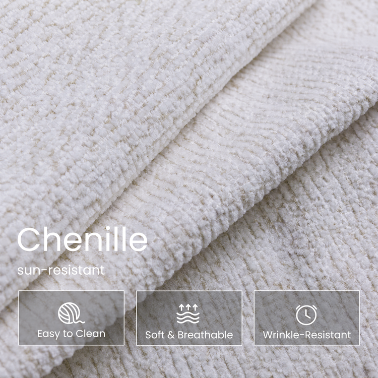 112.2" Cloud Sofa, Modern Italian Chenille Couch with Pillow Arms, Deep Seats & Down-Blend Cushions, Cream