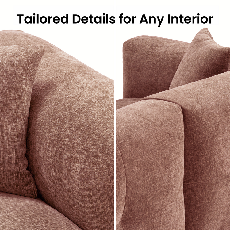 Pink Velvet 3-Seater Sofa | Modern Italian Modular Couch
