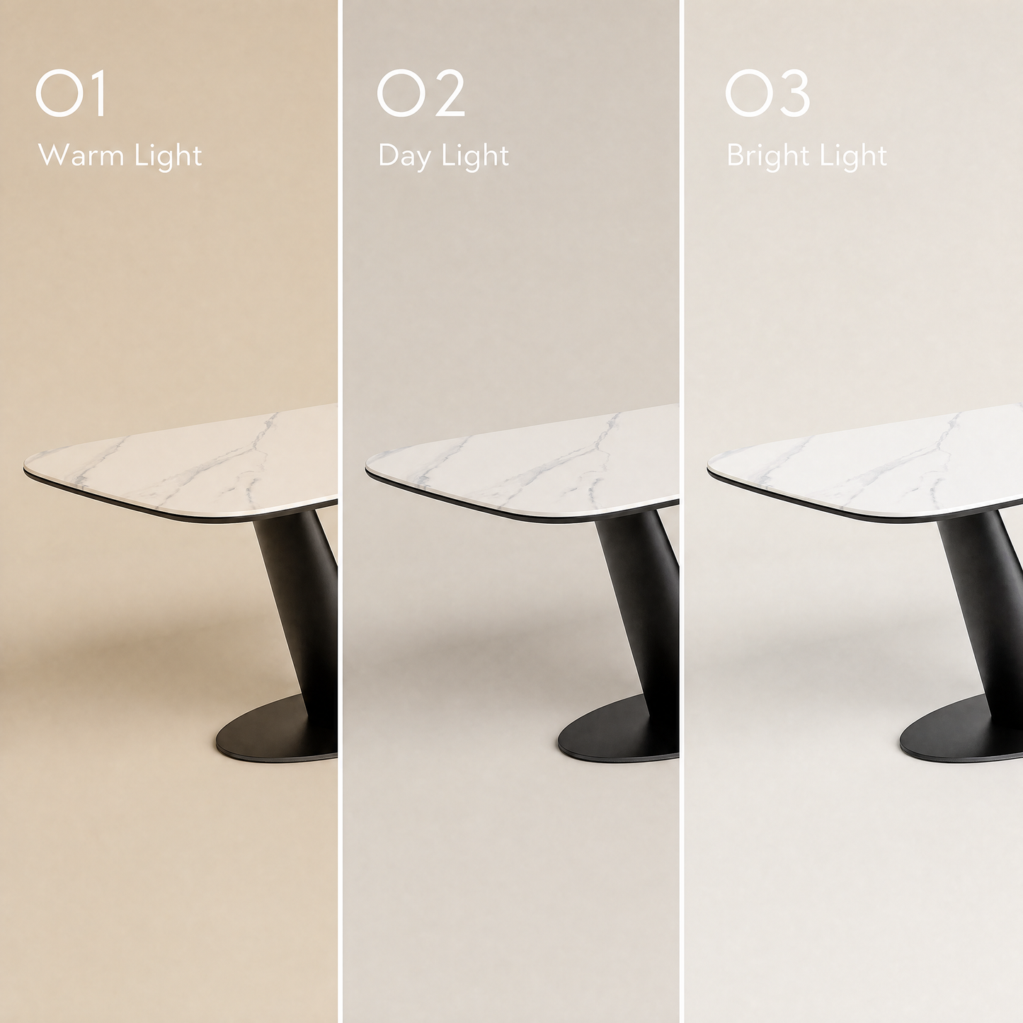 78" Glossy Sintered Stone Dining Table – Snow Mountain Pattern with V-Shaped Metal Base (6-8 Seater)