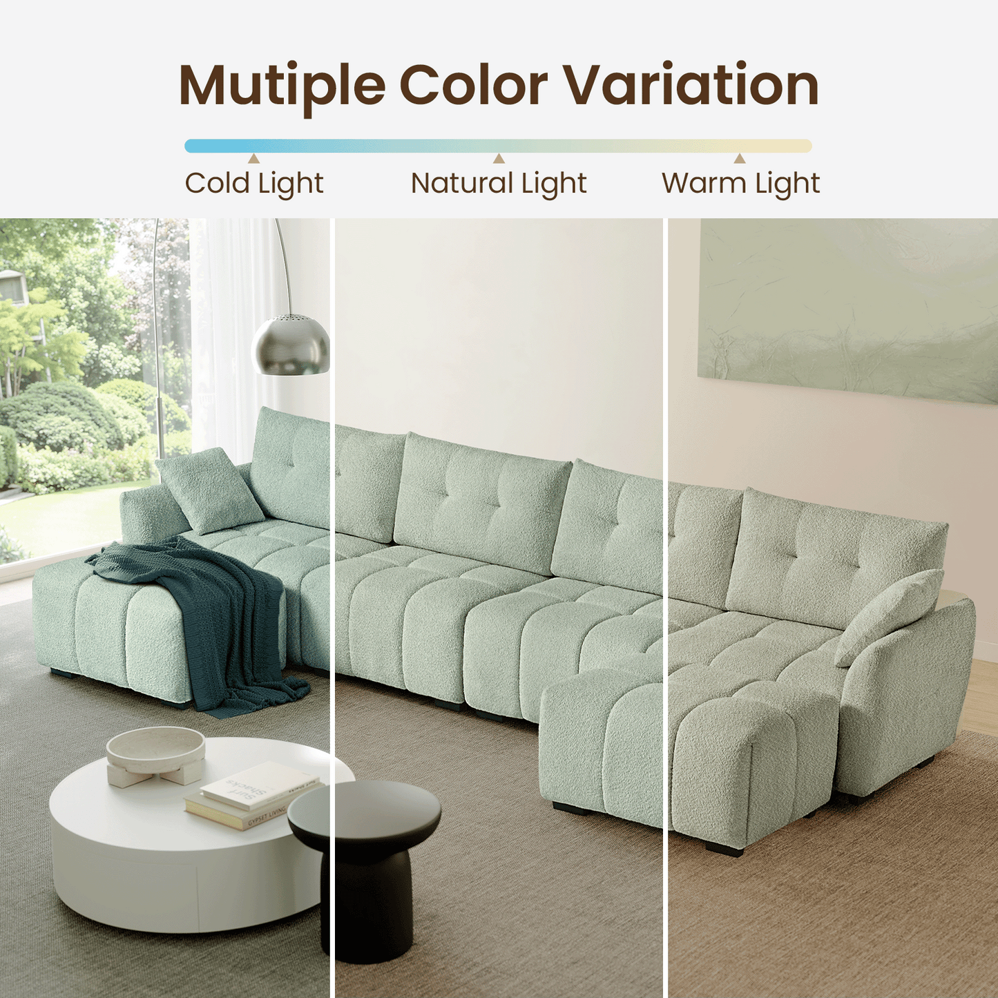 Ivy 4-Seat Clover Sectional Sofa