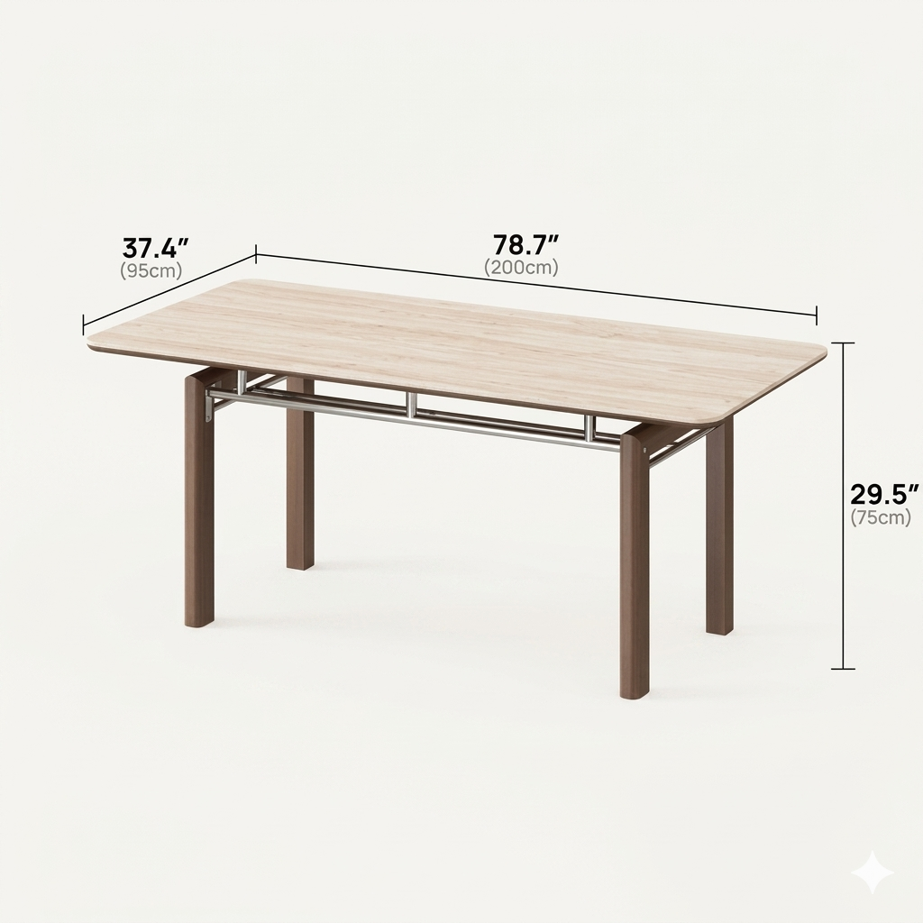 [Pre-Sale] 79" Matte Sintered Stone Dining Table, Roman Yellow for 6-8 People