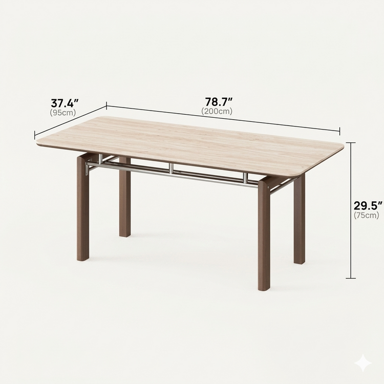[Pre-Sale] 79" Matte Sintered Stone Dining Table, Roman Yellow for 6-8 People