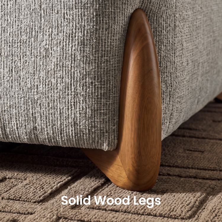 [Preventa] Sofá modular en L de chenilla de 114" en gris, asiento extra profundo y respaldo ajustable - Clavea
