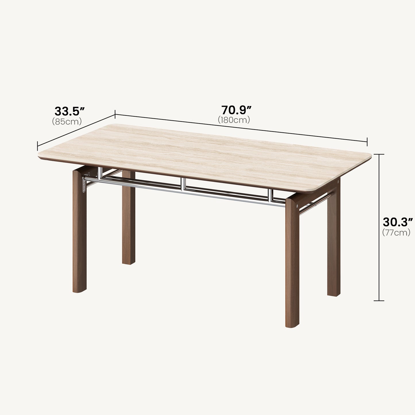 [Pre-Sale] 71" Matte Sintered Stone Dining Table, Roman Yellow for 6-8 People