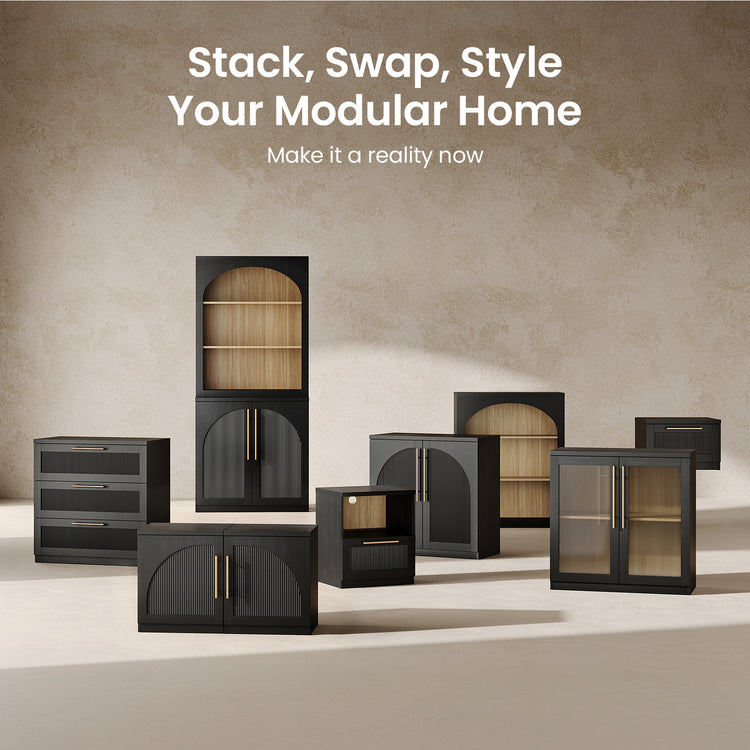 Harmo Block 3-Drawer Dresser with Wave Panel