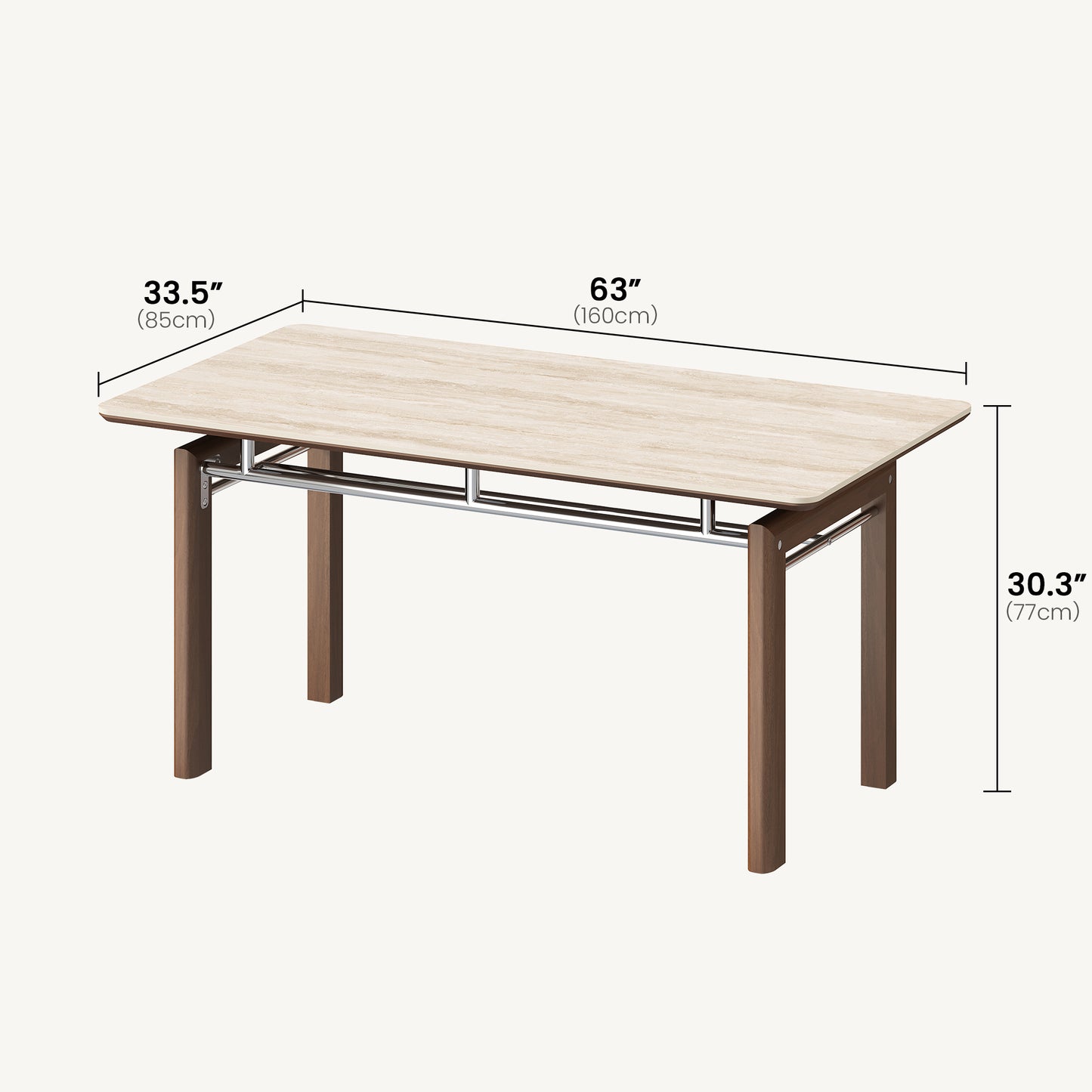 [Pre-Sale] 63" Matte Sintered Stone Dining Table, Roman Yellow for 4-6 People