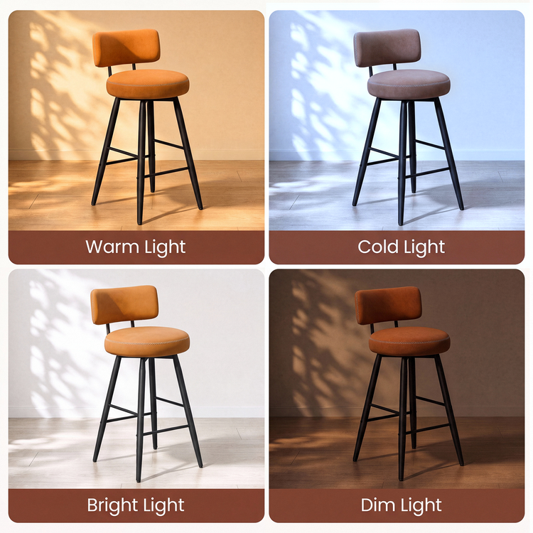 2-Pack 360° Swivel Bar Stools, 30" Height Barstools with Minimalist Cushion Back