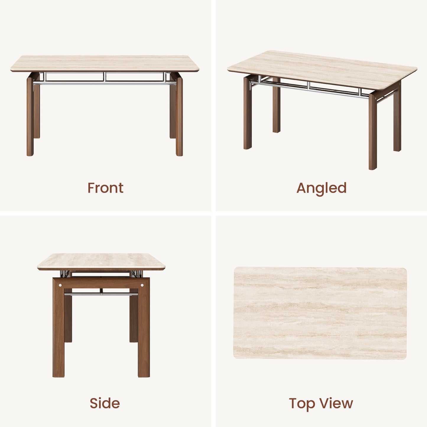 [Pre-Sale] 63" Matte Sintered Stone Dining Table, Roman Yellow for 4-6 People