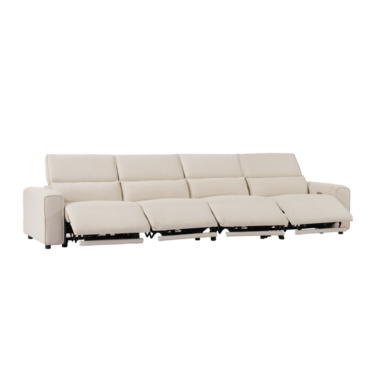 [Pre-Sale] 140" Modern Power Reclining Sofa, 4-Seater Fabric Motion Sofa with Electric Footrests & Lumbar Support