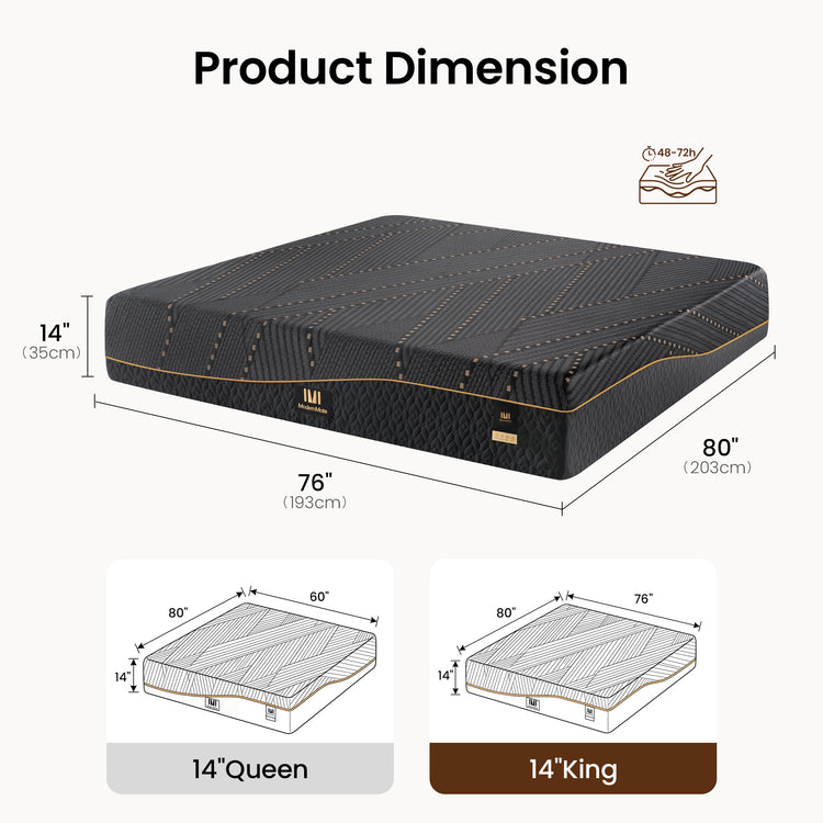 14" Cooling Copper Gel Mattress - Fiberglass-Free - King
