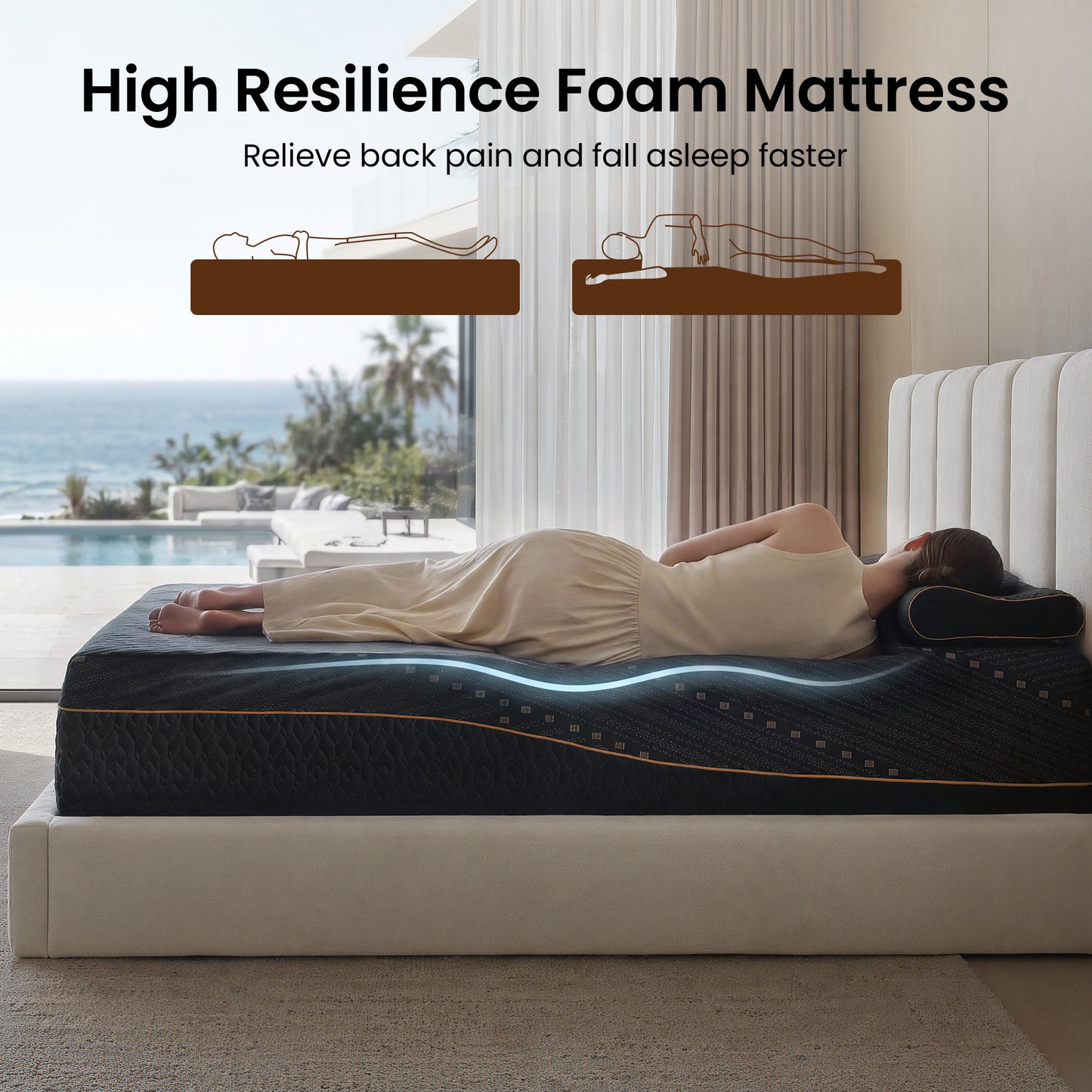 14" Cooling Copper Gel Mattress - Fiberglass-Free - King