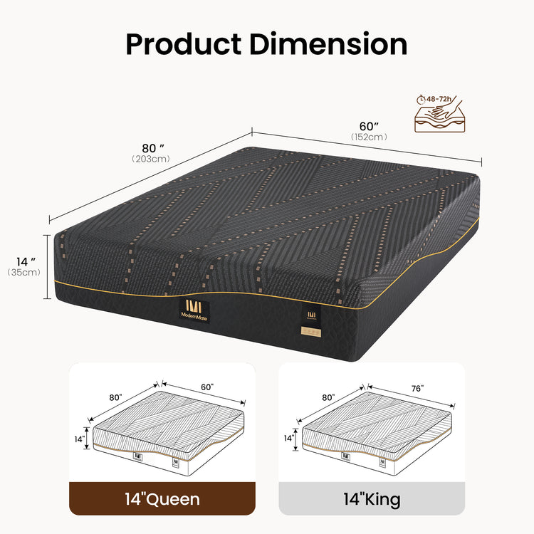 14" Cooling Copper Gel Mattress - Fiberglass-Free - Queen