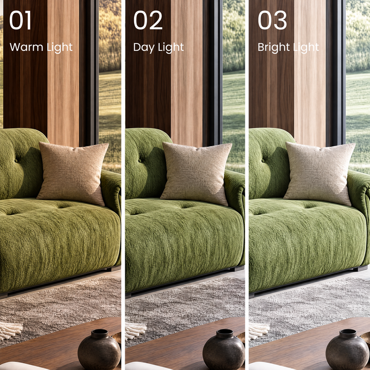 112.2" Cloud Sofa, Modern Italian Chenille Couch with Pillow Arms, Deep Seats & Down-Blend Cushions, Olive Green