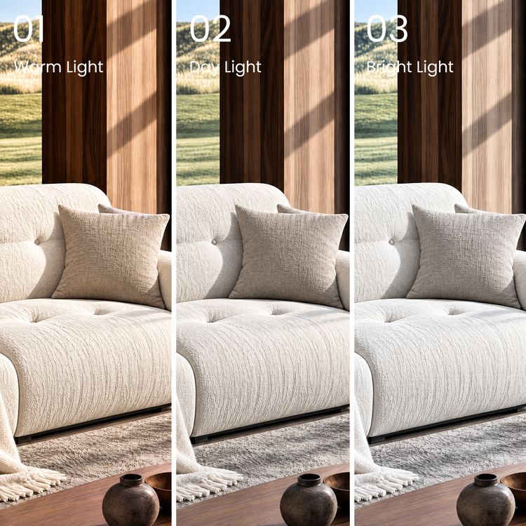 112.2" Cloud Sofa, Modern Italian Chenille Couch with Pillow Arms, Deep Seats & Down-Blend Cushions, Cream
