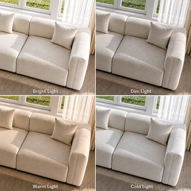 Beige Velvet 2-Seater Sofa | Modern Italian Modular Loveseat