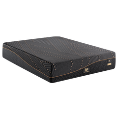 Black patterned mattress shown alone on a white background