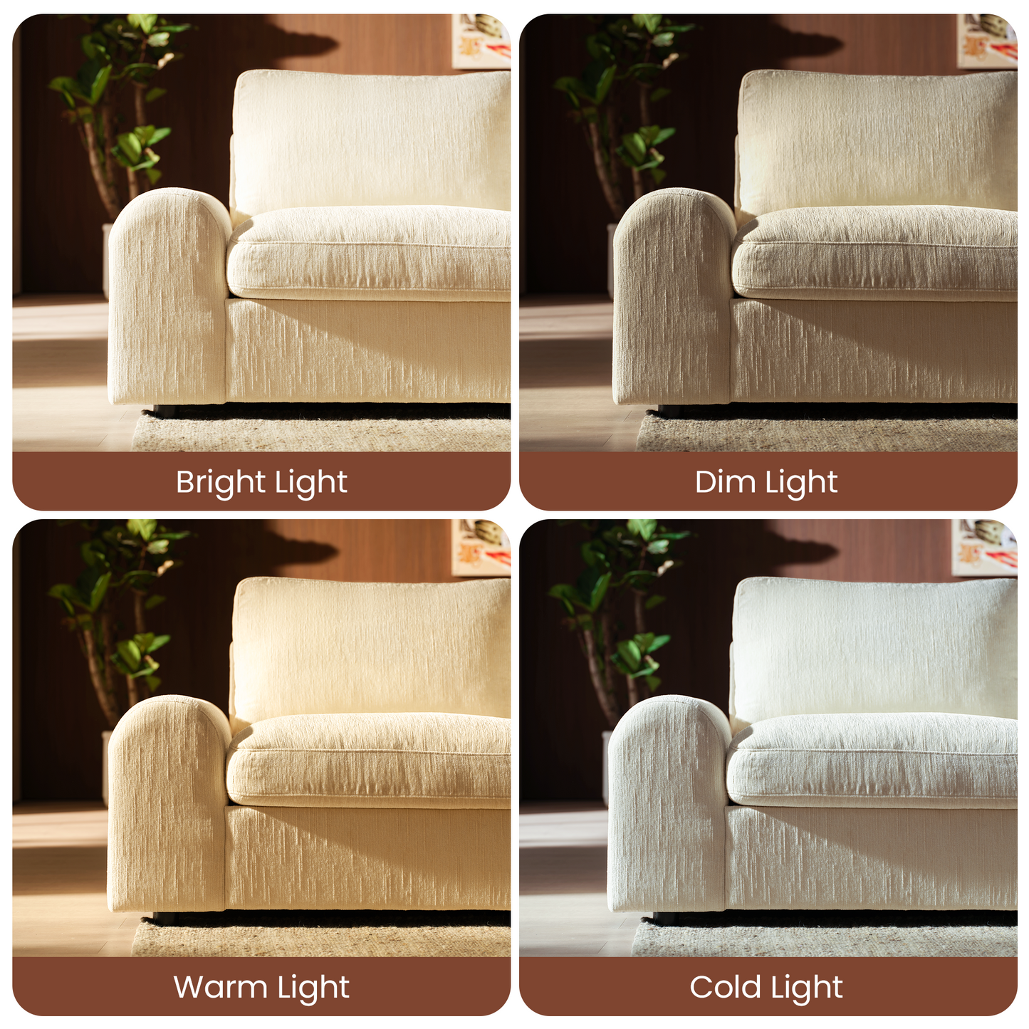 Rialto Modular Chenille U-Shape Sofa with Storage Ottoman,Beige