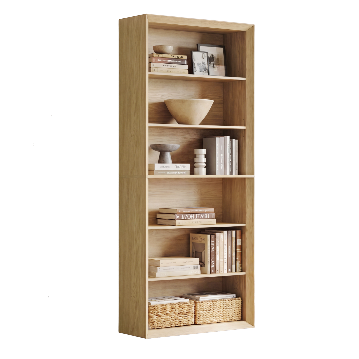 Arlo 72" Tall Bookcase, 6-Tier Open Bookshelf with Adjustable Shelves