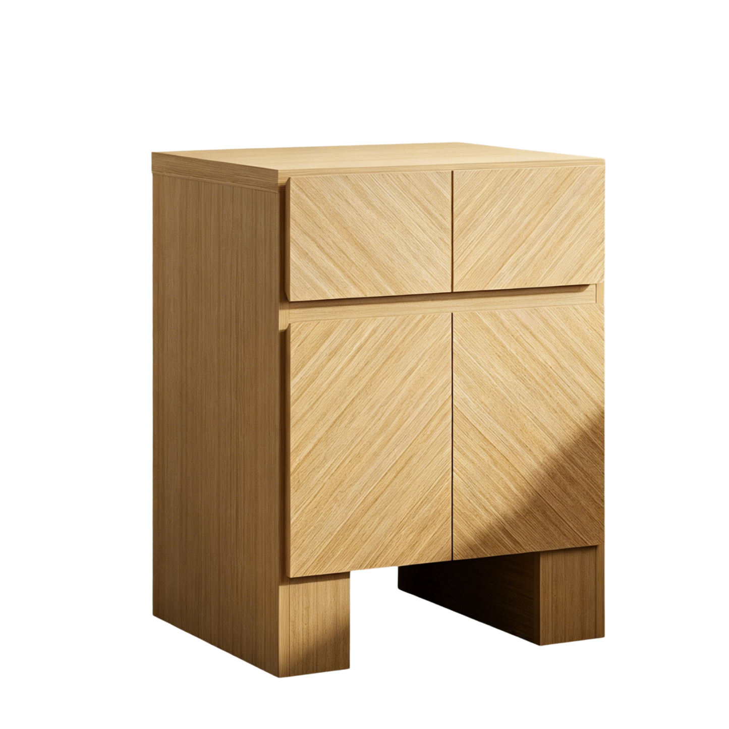 Galileo 23.5" Wood Night Stand with Charging Station Natural Oak