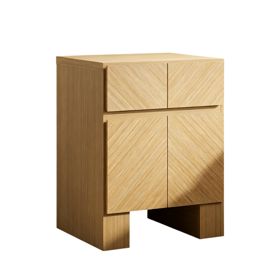 Galileo 23.5" Wood Night Stand with Charging Station Natural Oak