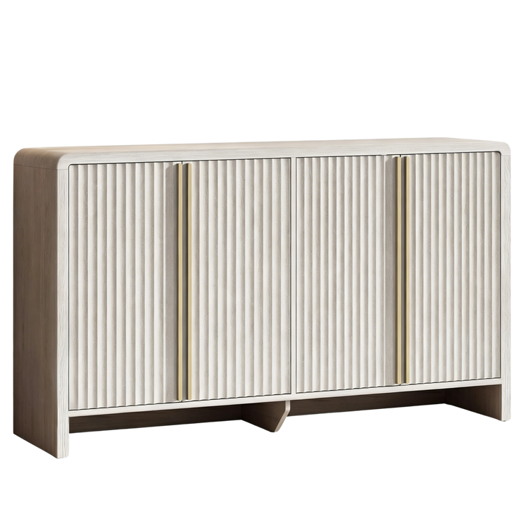 Caly 59" Modern Fluted Wooden Buffet Cabinet with 4 Doors