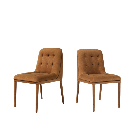 Double Layer Mohair Dining Chairs Set of 2, Coffee