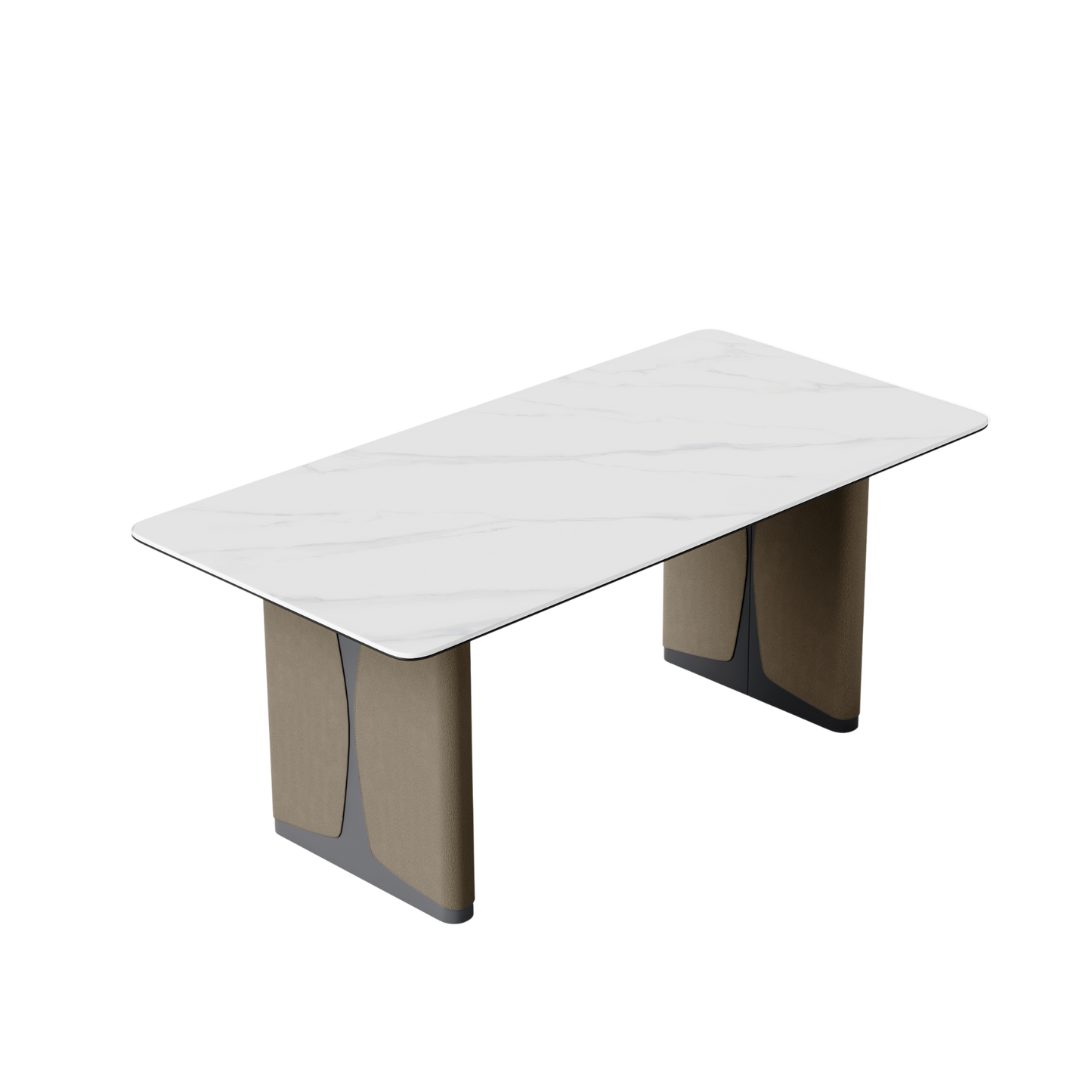 [Pre-Sale] 70" Glossy Sintered Stone Table, I-Shaped Base for 6-8