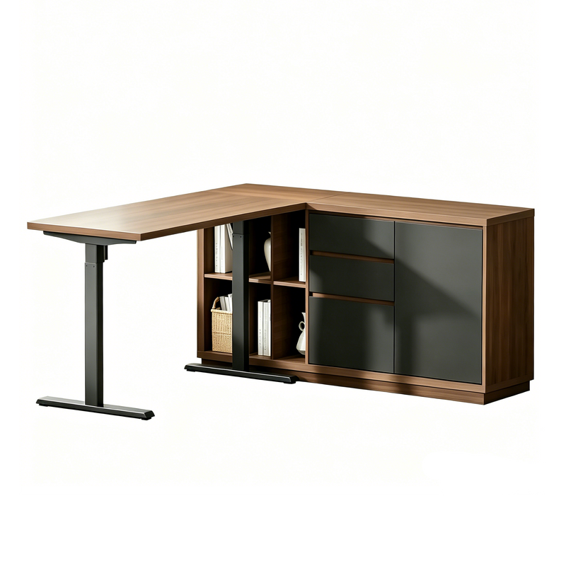 47" Electric Standing Desk with 60" File Cabinet