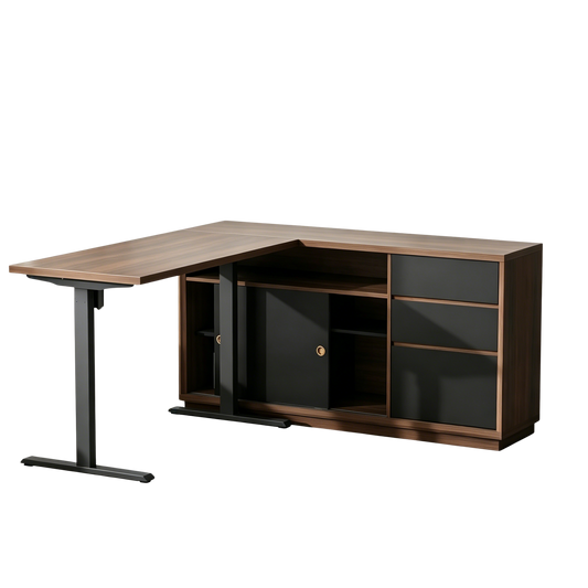 47" Electric Standing Desk with 60" Storage 3 Drawers File Cabinet