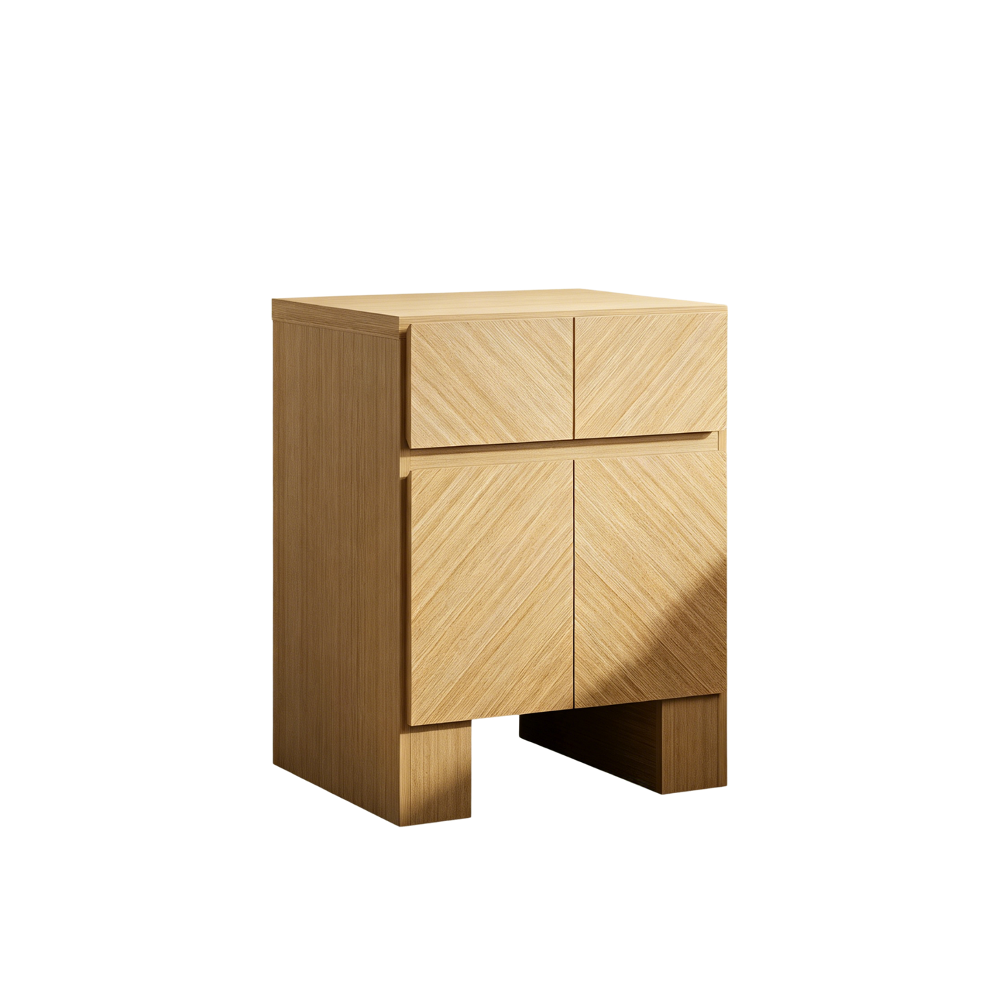 Galileo 23.5" Wood Night Stand with Charging Station Natural Oak